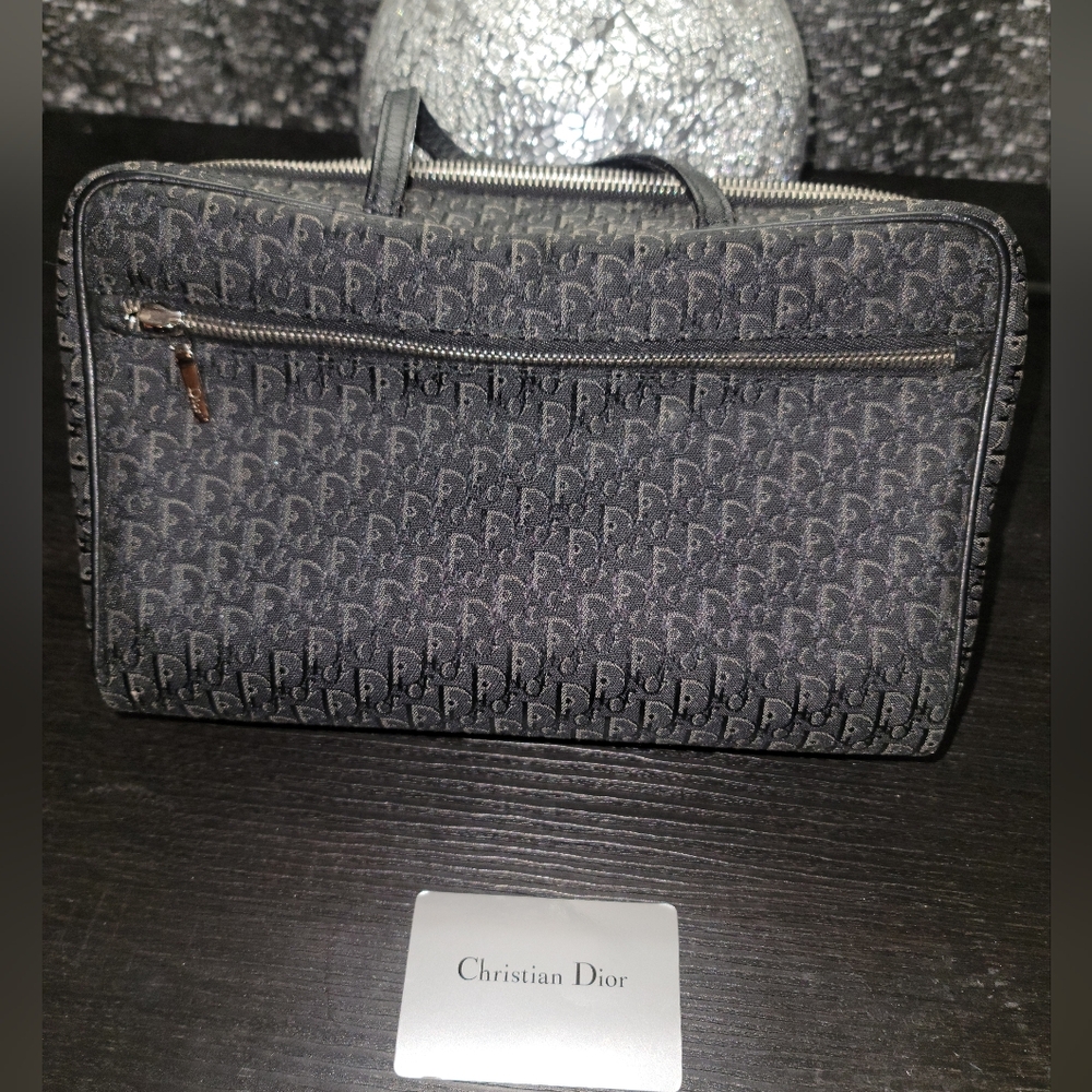 Dior Gray/black Monogram Toiletry Bag